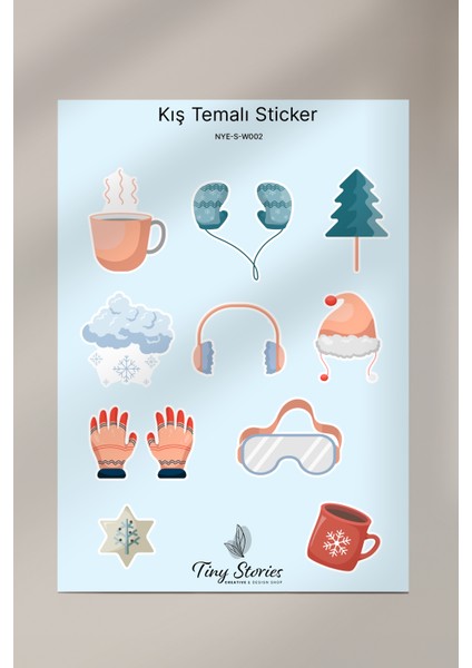Kış Sticker Seti - 6 Adet / Ajanda, Defter,bullet Journal,scrapbook fiyatları