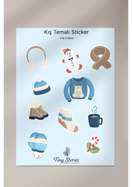 Kış Sticker Seti - 6 Adet / Ajanda, Defter,bullet Journal,scrapbook fırsatları