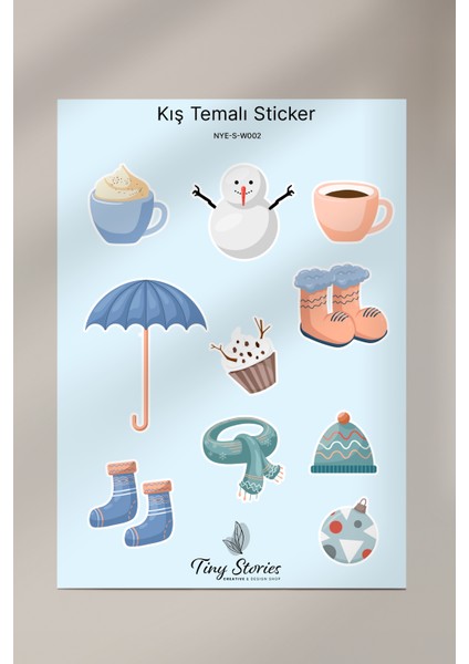 Kış Sticker Seti - 6 Adet / Ajanda, Defter,bullet Journal,scrapbook indirimleri