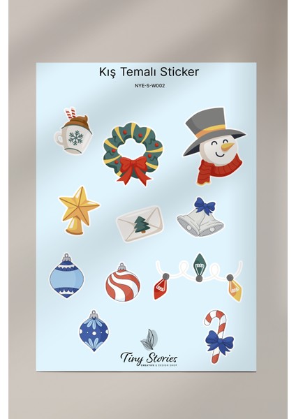 Kış Sticker Seti - 6 Adet / Ajanda, Defter,bullet Journal,scrapbook
