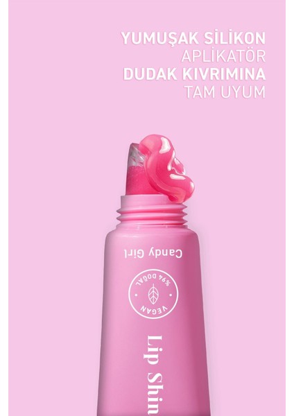 Parlatıcı, Dolgunlaştırıcı, Onarıcı Vegan Dudak Balmı, Tatlı Şeker Aromalı 10 ml