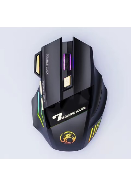 Kablosuz Oyuncu Mouse – 3200 Dpı Ayarlanabilir Hassasiyet, Rgb 7 Renk LED Aydınlatma, Şarjlı, Ergonomik Tasarım, 2.4ghz Wireless Gaming Mouse | Gw-X7