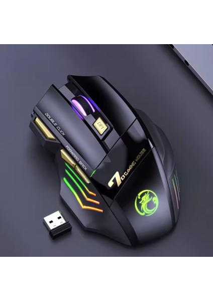 Kablosuz Oyuncu Mouse – 3200 Dpı Ayarlanabilir Hassasiyet, Rgb 7 Renk LED Aydınlatma, Şarjlı, Ergonomik Tasarım, 2.4ghz Wireless Gaming Mouse | Gw-X7 fiyatları