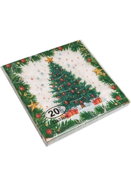 Yılbaşı Çam Ağacı Kağıt Peçete 33X33CM(20ADET)