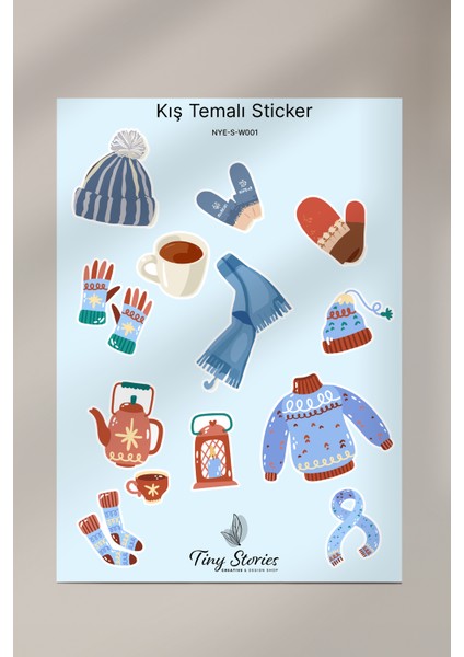Kış Sticker Seti - 6 Adet / Ajanda, Defter,bullet Journal,scrapbook fiyatları