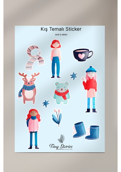 Kış Sticker Seti - 6 Adet / Ajanda, Defter,bullet Journal,scrapbook modelleri