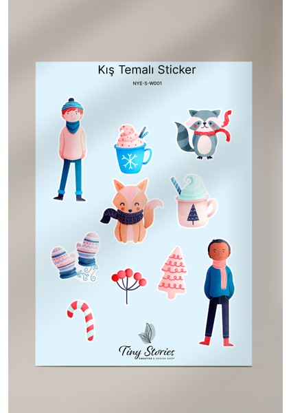 Kış Sticker Seti - 6 Adet / Ajanda, Defter,bullet Journal,scrapbook fırsatları