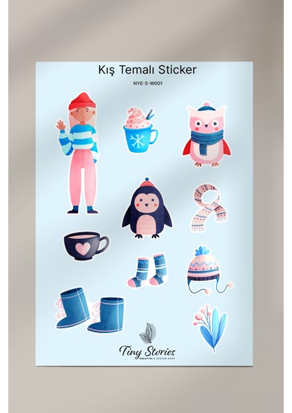 Kış Sticker Seti - 6 Adet / Ajanda, Defter,bullet Journal,scrapbook indirimleri