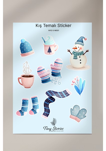 Kış Sticker Seti - 6 Adet / Ajanda, Defter,bullet Journal,scrapbook