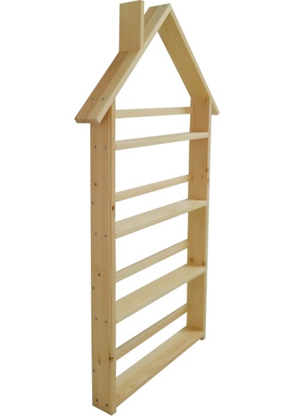 KBS123 – Kukka Doğal Ahşap Montessori Çatılı Duvar Kitaplık modelleri