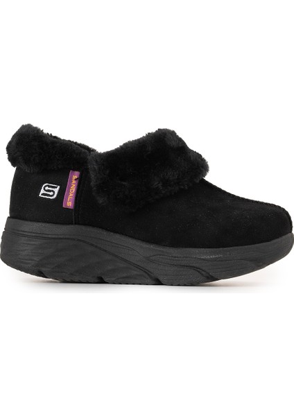 Kadın Süet Kürklü Ortopedik Ayakkabı SS001-0378 Siyah