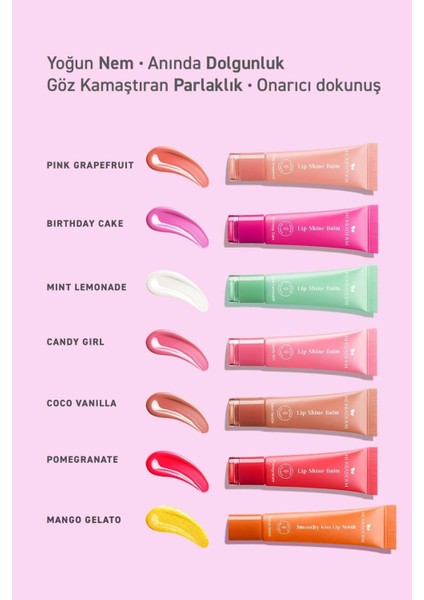 Parlatıcı, Dolgunlaştırıcı, Onarıcı Renkli Dudak Balmı, Pembe Greyfurt Aromalı 10 ml