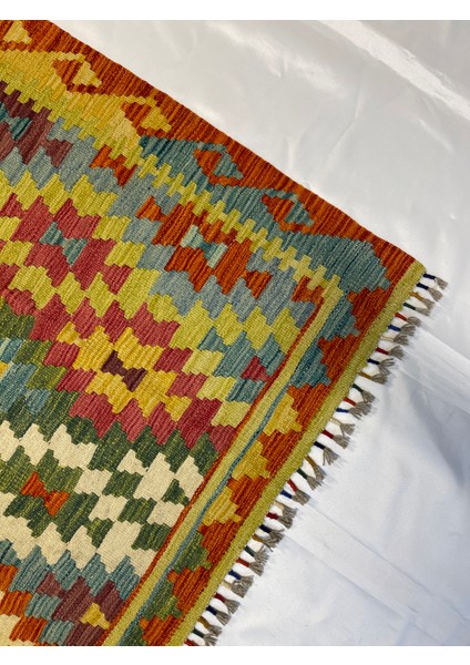 El Dokuma Afgan Kilim Yün Kök Boya