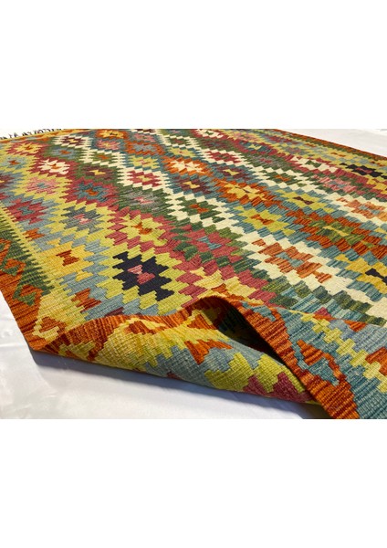 El Dokuma Afgan Kilim Yün Kök Boya