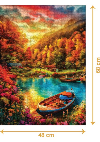 Göl Manzarası - 1000 Parçalı Puzzle - 48 x 68 cm fiyatları