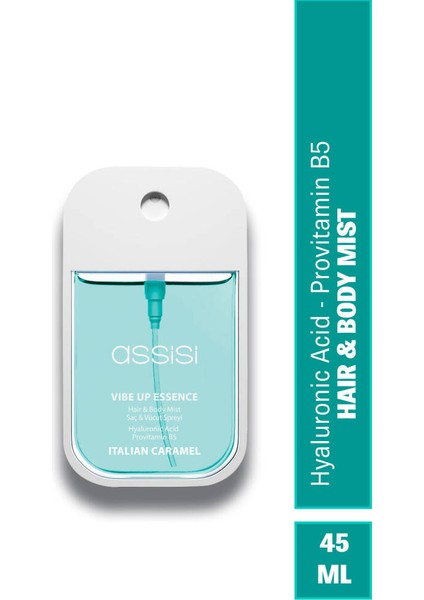 Italian Caramel Hyaluronik Asit & Provitamin B5 Saç ve Vücut Spreyi 45 ml Karamel & Vanilya Kokulu
