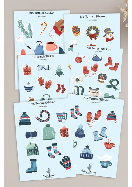 Kış Sticker Seti - 6 Adet / Ajanda, Defter,bullet Journal,scrapbook
