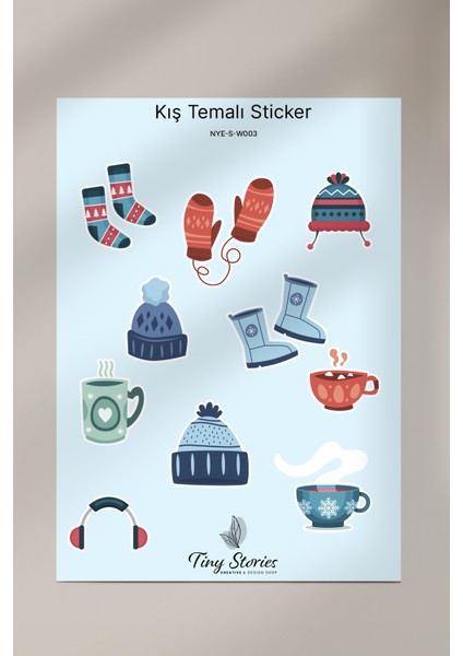 Kış Sticker Seti - 6 Adet / Ajanda, Defter,bullet Journal,scrapbook fiyatları