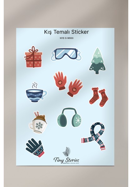 Kış Sticker Seti - 6 Adet / Ajanda, Defter,bullet Journal,scrapbook modelleri