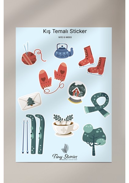 Kış Sticker Seti - 6 Adet / Ajanda, Defter,bullet Journal,scrapbook fırsatları