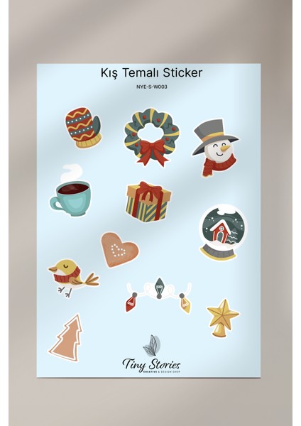 Kış Sticker Seti - 6 Adet / Ajanda, Defter,bullet Journal,scrapbook indirimleri