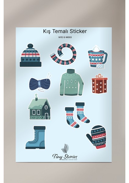 Kış Sticker Seti - 6 Adet / Ajanda, Defter,bullet Journal,scrapbook