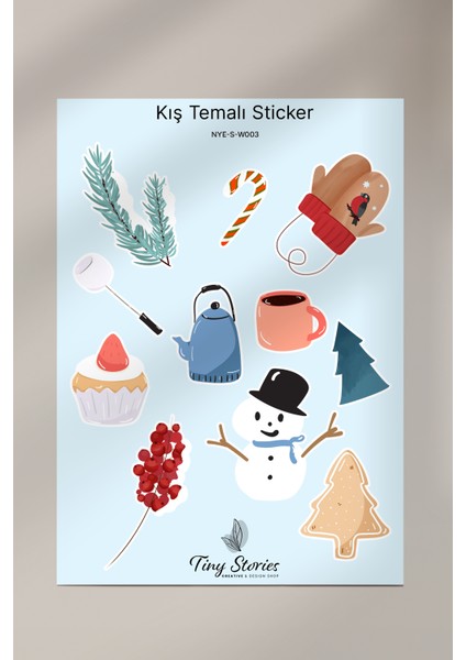 Kış Sticker Seti - 6 Adet / Ajanda, Defter,bullet Journal,scrapbook