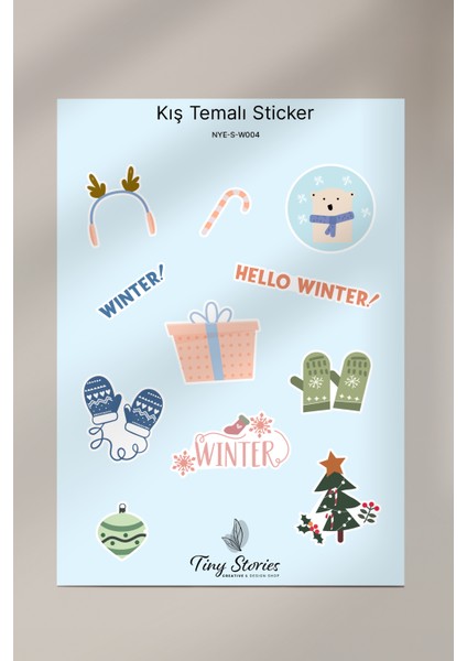 Kış Temalı Sticker Seti - 6 Adet / Ajanda, Defter,bullet Journal,scrapbook fiyatları