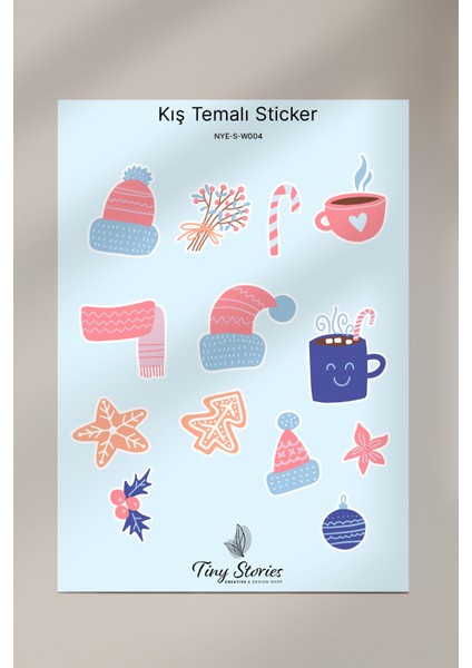 Kış Temalı Sticker Seti - 6 Adet / Ajanda, Defter,bullet Journal,scrapbook fırsatları