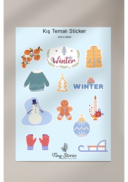 Kış Temalı Sticker Seti - 6 Adet / Ajanda, Defter,bullet Journal,scrapbook