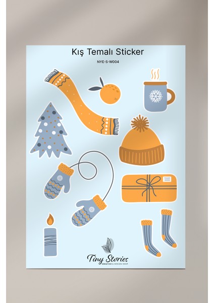 Kış Temalı Sticker Seti - 6 Adet / Ajanda, Defter,bullet Journal,scrapbook