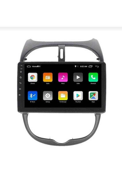 Peugeot 206 Uyumlu 9 Inç 4 GB Ram 64 GB Hafıza QLED Ekran Multimedya Android Teyp fiyatları