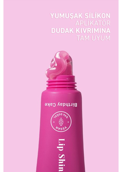 Parlatıcı, Dolgunlaştırıcı, Onarıcı Vegan Dudak Balmı, Birthday Cake Aromalı 10 ml
