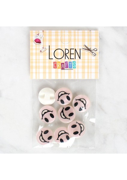 Loren Crafts 8'li Gülen Yüz Düğme - 1018