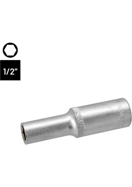 6453 Altı Köşe 1/2" Uzun Derin Lokma Anahtar 10 mm