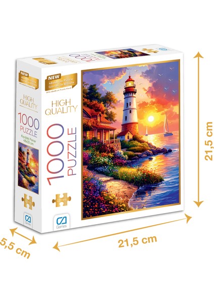 Kıyıdaki Fener - 1000 Parçalı Puzzle - 48 x 68 cm