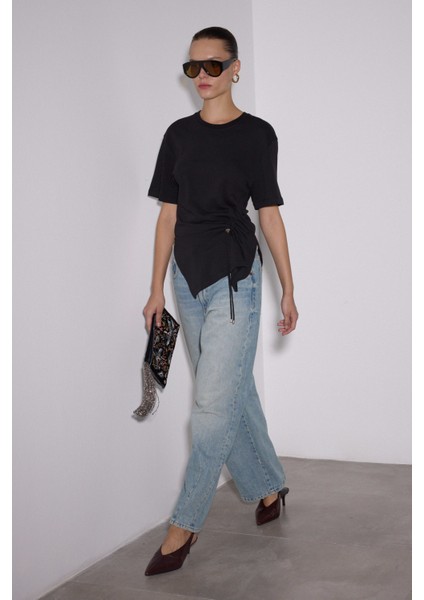 Drapeli Asimetrik Tshirt