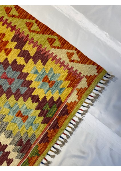 El Dokuma Afgan Kilim Yün Kök Boya