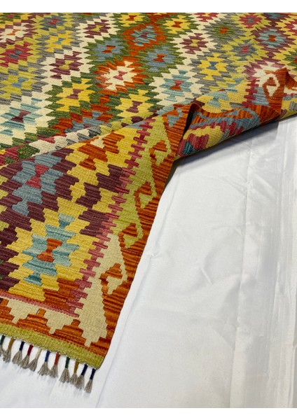 El Dokuma Afgan Kilim Yün Kök Boya