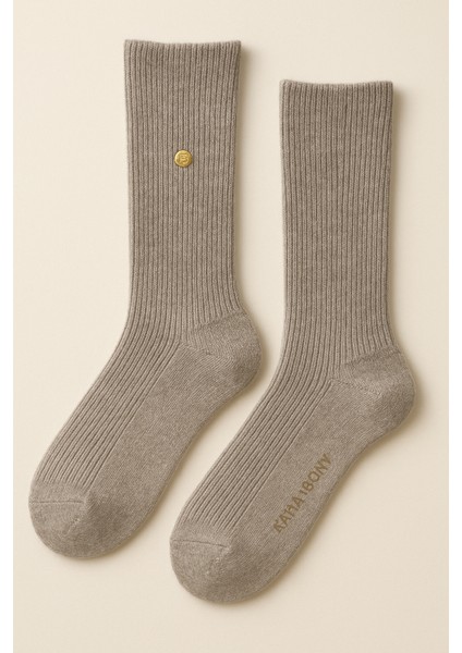 Erkek Yün Soket Çorap Gri