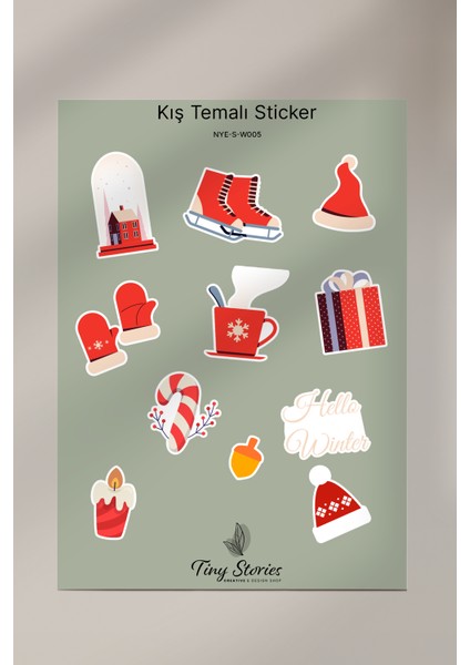 Kış Temalı Sticker Seti - 6 Adet / Ajanda, Defter,bullet Journal,scrapbook fiyatları