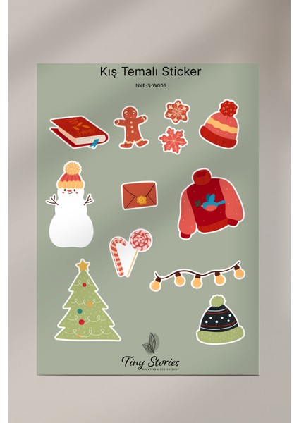 Kış Temalı Sticker Seti - 6 Adet / Ajanda, Defter,bullet Journal,scrapbook fırsatları