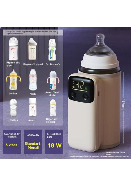 Yeni Süt Şişesi Izolasyon Kapağı Taşınabilir Ayarlanabilir Sıcaklık Bebek Süt Isıtıcısı USB Kablosuz Bebek Ayarlanabilir Süt (Yurt Dışından) modelleri