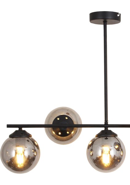 Modena 5 Li Siyah Avize-Füme Camlı Dekoratif Tasarım Yatak Odası Mutfak Salon Avize modelleri