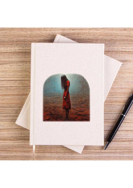 Depressed Girl Çizgisiz Kanvas Defter Çizgisiz