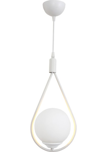 Damla Tekli Beyaz Sarkıt Avize Beyaz Camlı Yatak Odası Salon Mutfak Hol Avize modelleri