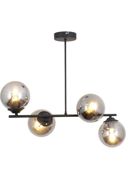 Bartın 4 Lü Siyah Avize Füme Camlı Dekoratif Tasarım Yatak Odası Mutfak Salon Avize fiyatları