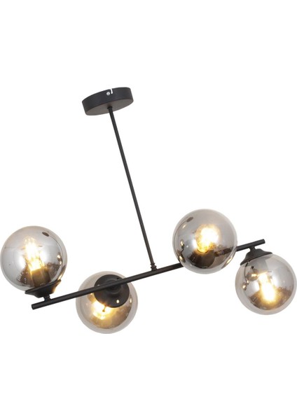 Bartın 4 Lü Siyah Avize Füme Camlı Dekoratif Tasarım Yatak Odası Mutfak Salon Avize modelleri