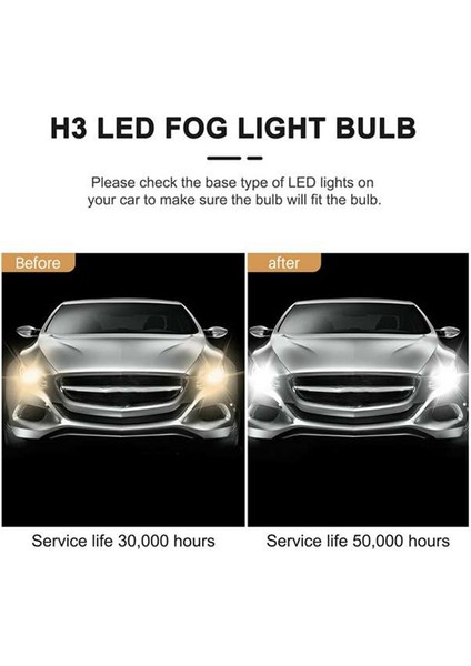 4x H3 Süper Parlak LED Far Sis Lambası Sürüş Lambası Ampul Kiti 6000K Beyaz 100W (Yurt Dışından) fırsatları