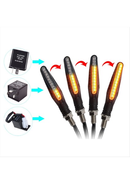 24 LED Dönüş Sinyal Lambaları Beyaz Amber Dinamik Göstergeler Ön Arka Flaşör Sinyal Lambası (Yurt Dışından) fiyatları